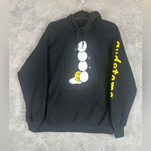Sanrio Tops - Gudetama Sanrio Hoodie Long Sleeve Black Sweatershit Women’s, Size M